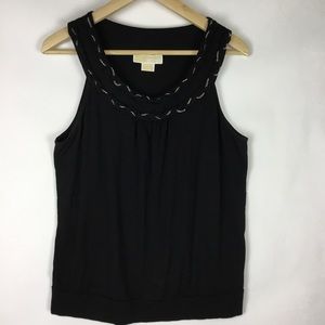 MICHAEL KORS Black Sleeveless top Size L